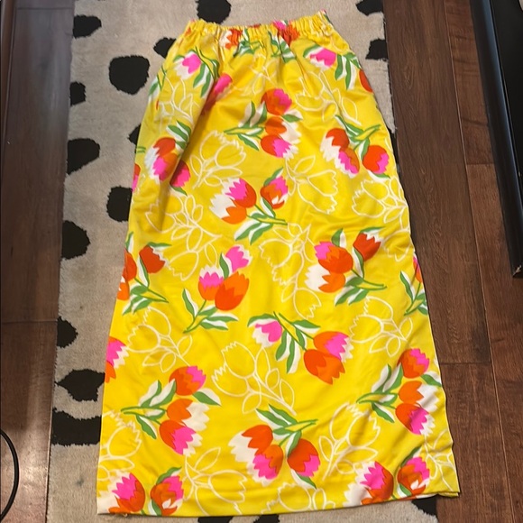 adelaar Dresses & Skirts - Vintage Adelaar Floral Yellow Maxi Skirt size medium-large